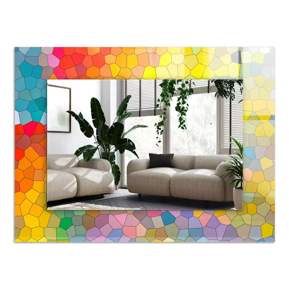 Rechthoekige spiegel met decoratie Kleurrijk abstract mozaïek