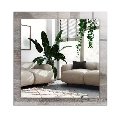 Rechthoekige spiegel lijst met print Houten plank textuur