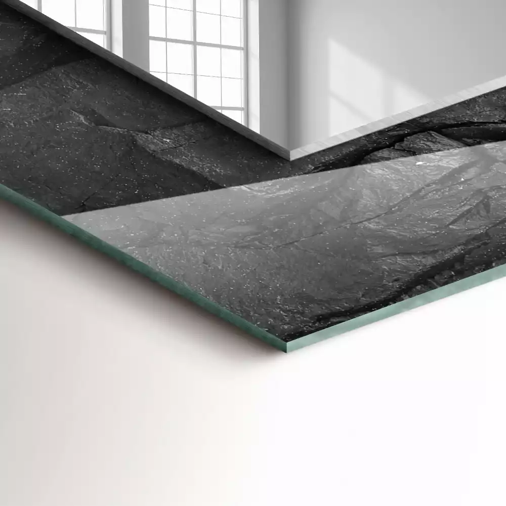 Bedrukte rechthoekige spiegel Zwarte rotsscheuren