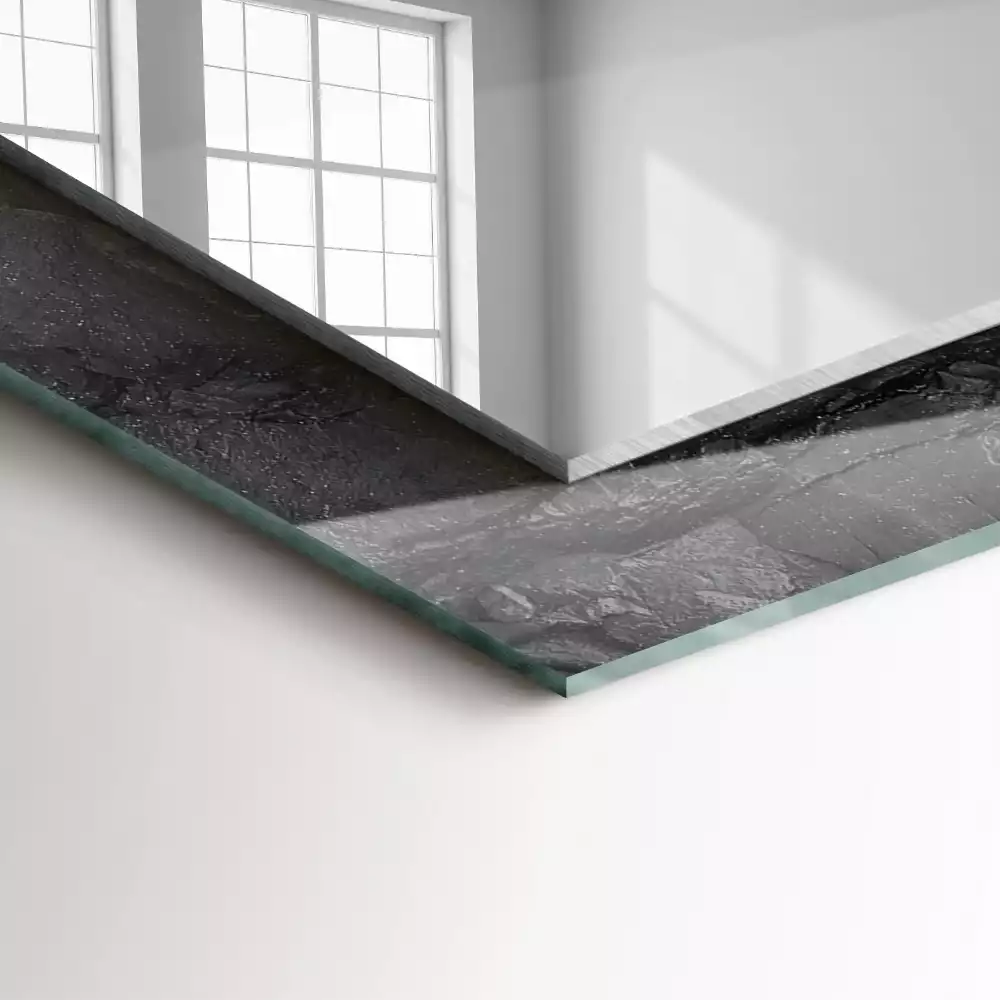 Bedrukte rechthoekige spiegel Zwarte rotsscheuren