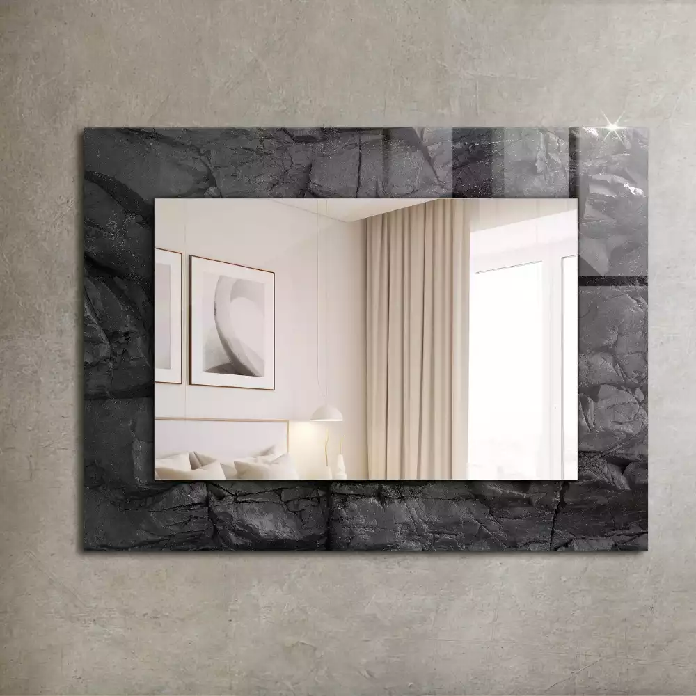 Bedrukte rechthoekige spiegel Zwarte rotsscheuren