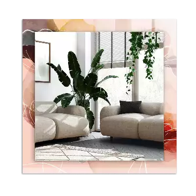 Rechthoekige spiegel lijst met print Abstracte bloemenpatronen