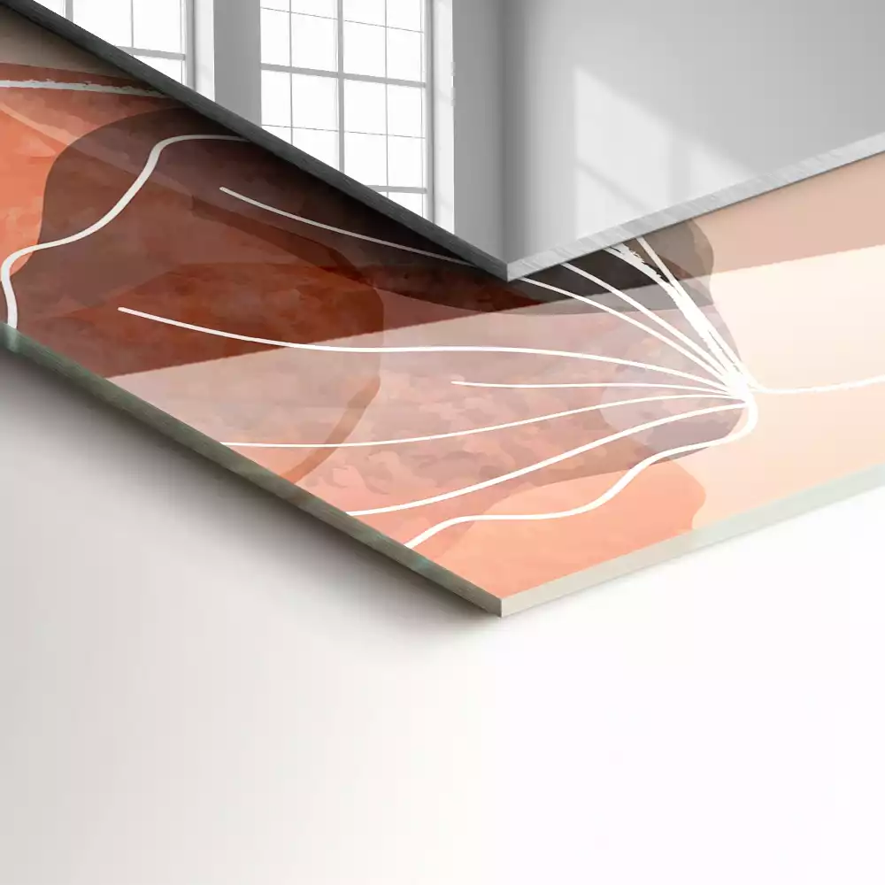 Rechthoekige spiegel lijst met print Abstracte bloemenpatronen