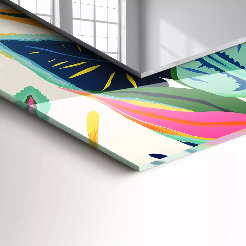 Bedrukte rechthoekige spiegel Kleurrijk bladerenpatroon