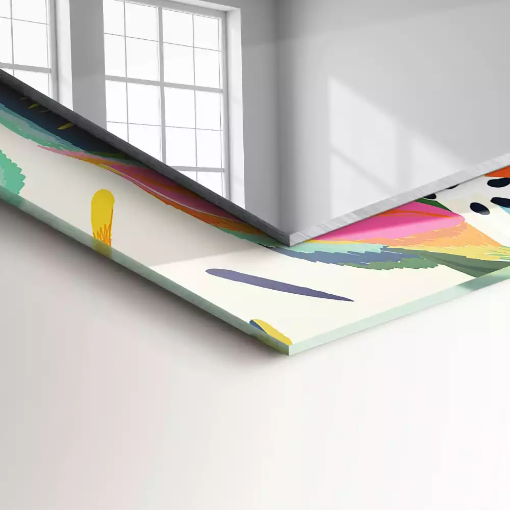 Bedrukte rechthoekige spiegel Kleurrijk bladerenpatroon