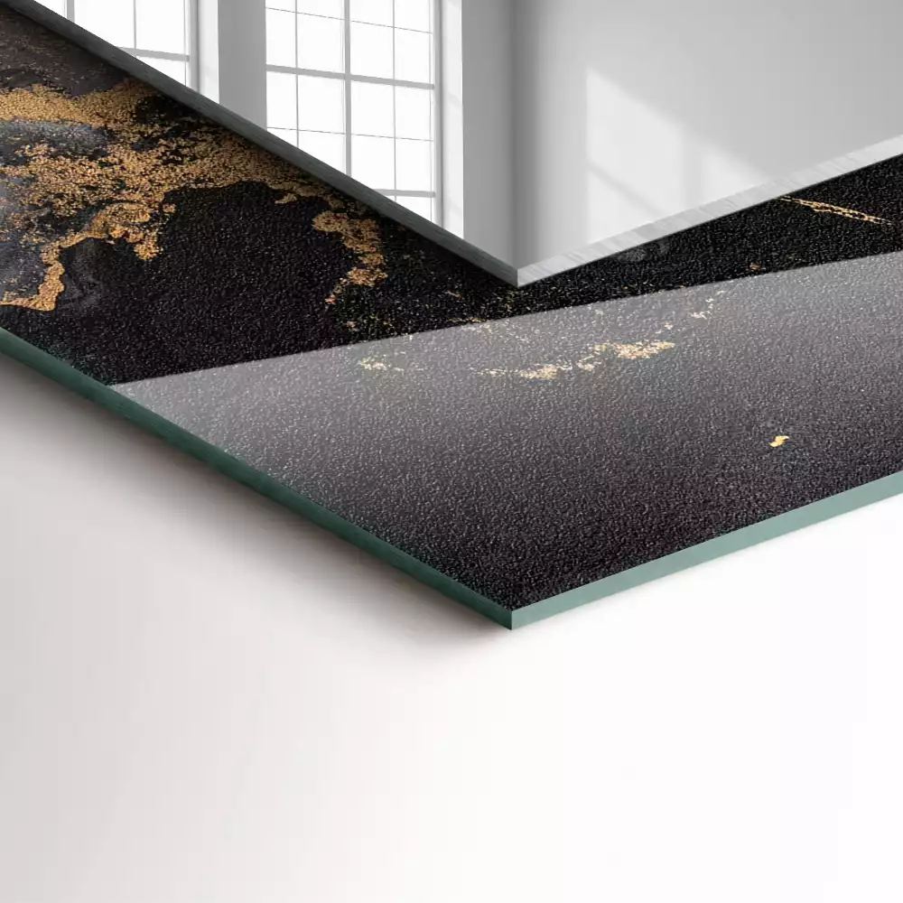 Rechthoekige spiegel met decoratie Abstracte moderne kunst