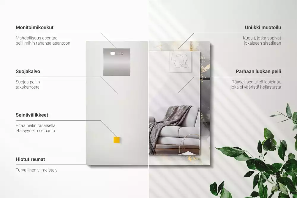 Rechthoekige spiegel met decoratie Abstracte moderne kunst