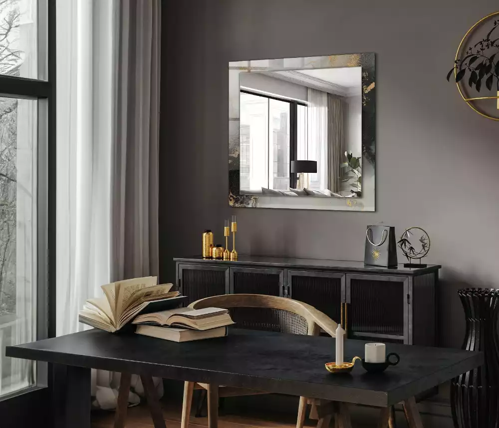 Rechthoekige spiegel met decoratie Abstracte moderne kunst