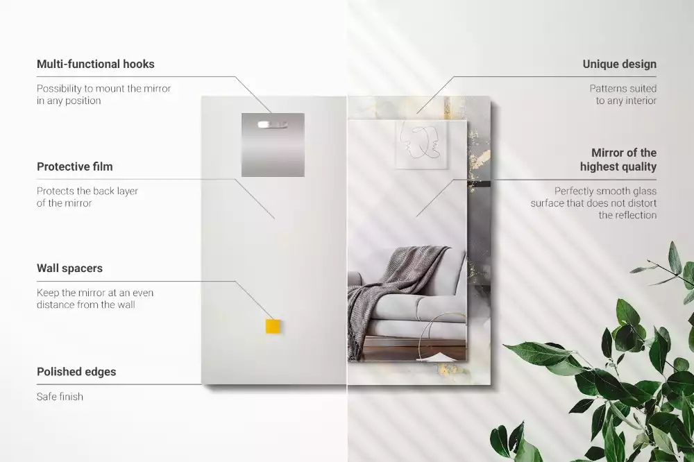 Rechthoekige spiegel met decoratie Abstracte moderne kunst