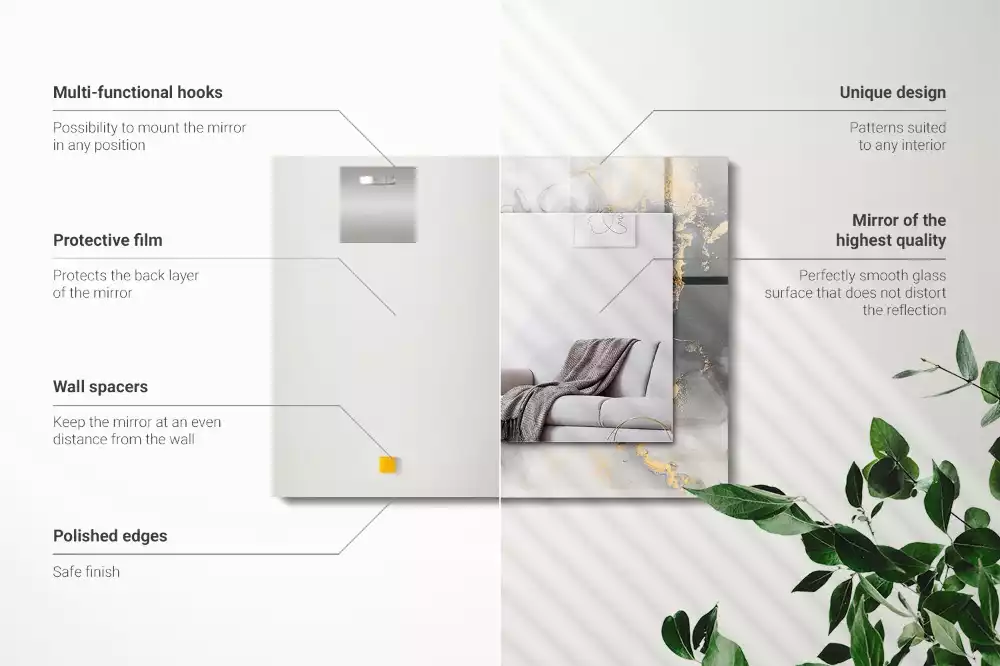 Rechthoekige spiegel met decoratie Abstracte moderne kunst