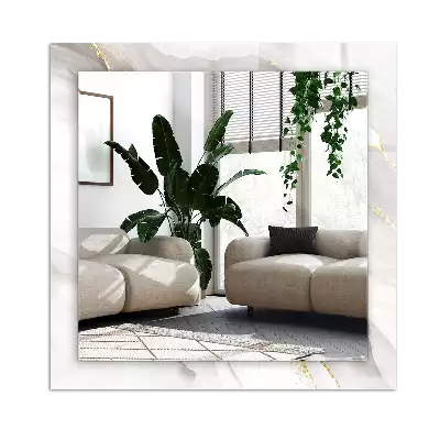 Bedrukte rechthoekige spiegel Grijs marmer