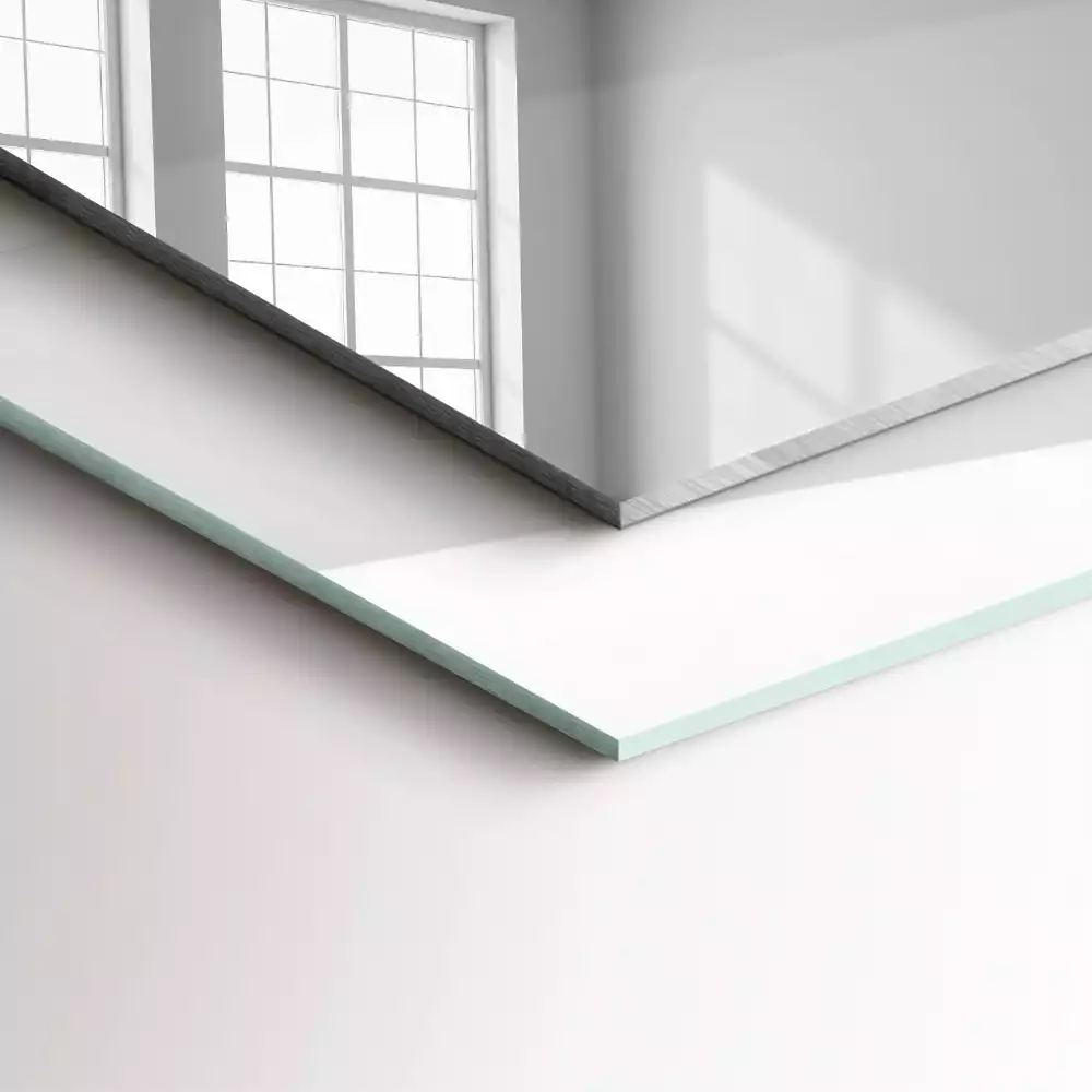 Bedrukte rechthoekige spiegel Grijs marmer