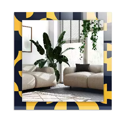 Rechthoekige spiegel met bedrukte lijst Abstract geometrisch patroon