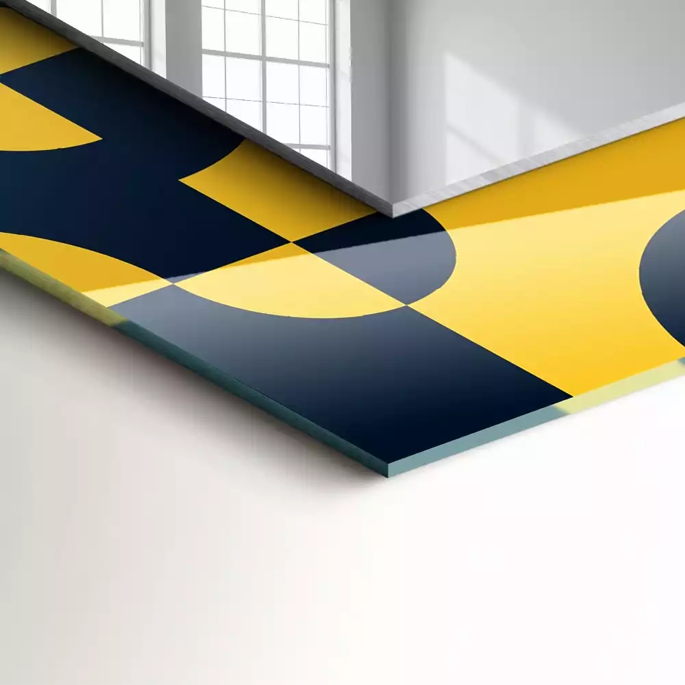 Rechthoekige spiegel met bedrukte lijst Abstract geometrisch patroon