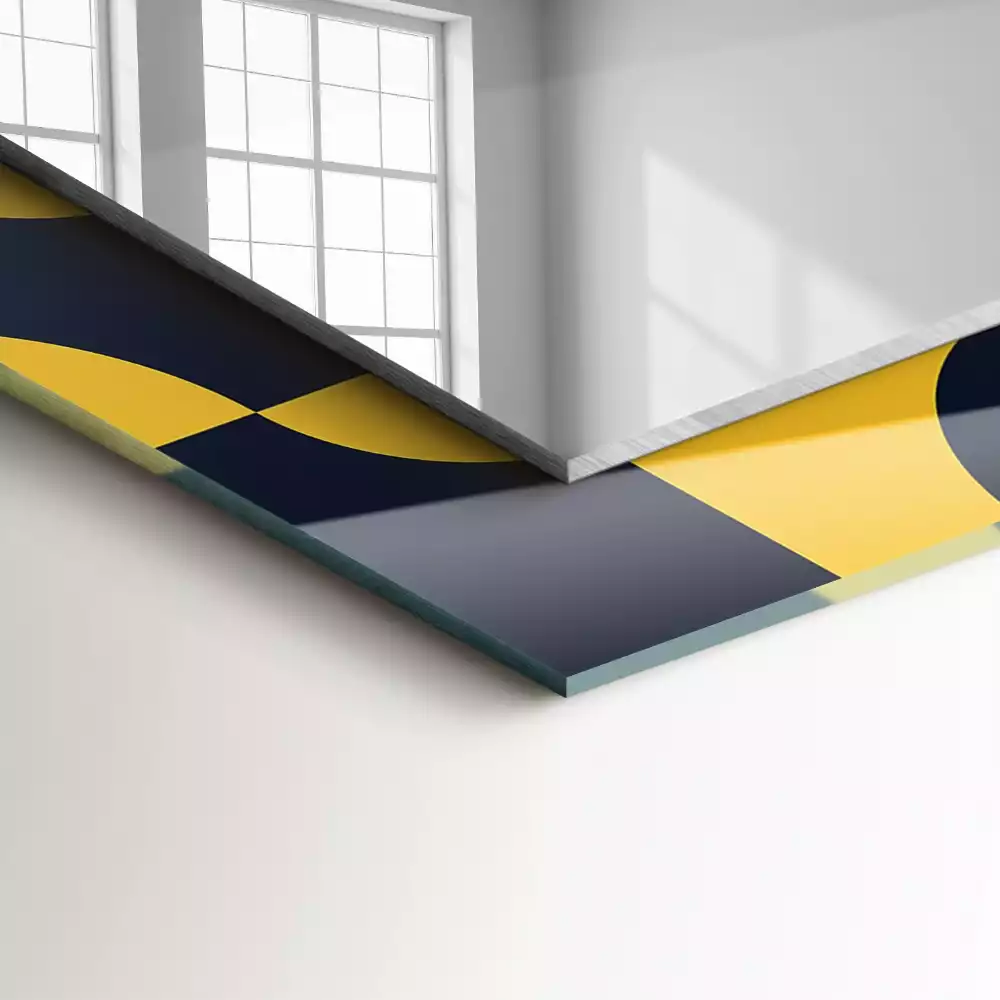 Rechthoekige spiegel met bedrukte lijst Abstract geometrisch patroon