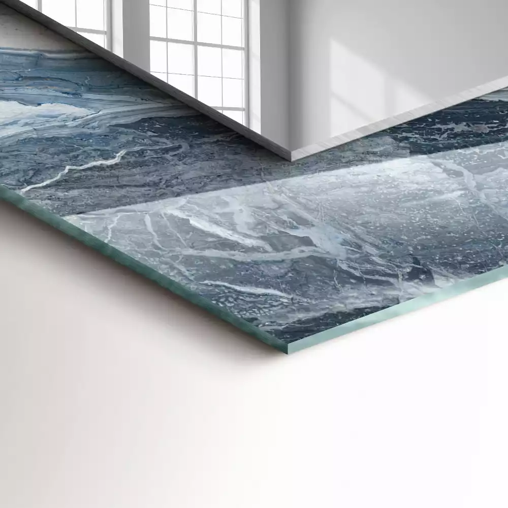 Rechthoekige spiegel met decoratie Marmer in tinten