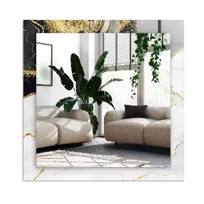 Bedrukte rechthoekige spiegel Abstracte gouden kunst