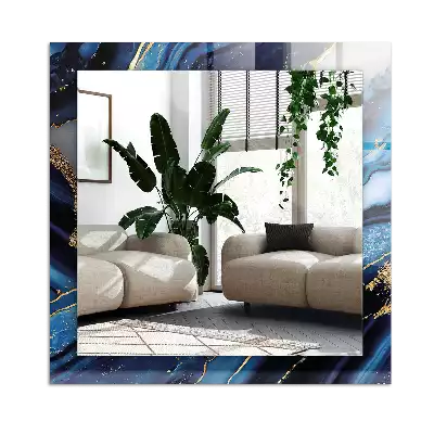 Rechthoekige spiegel met decoratie Abstracte marmeren kunst