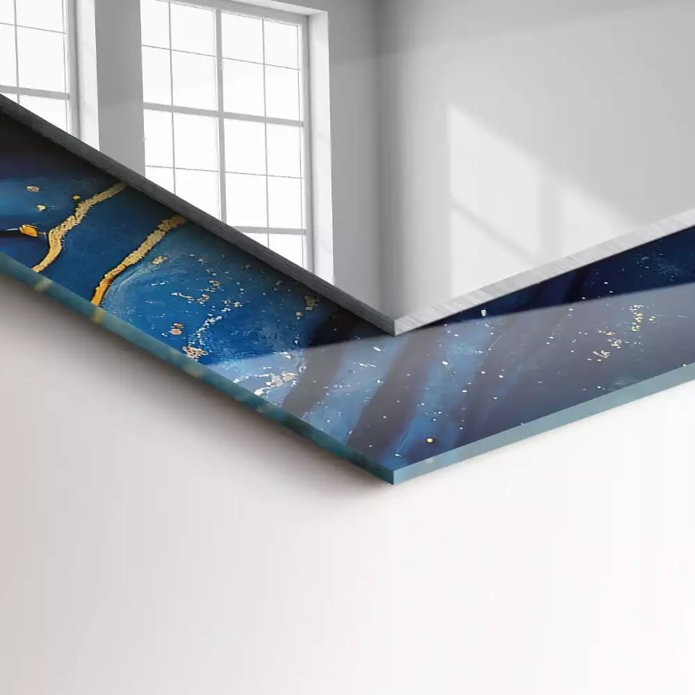 Rechthoekige spiegel met decoratie Abstracte marmeren kunst