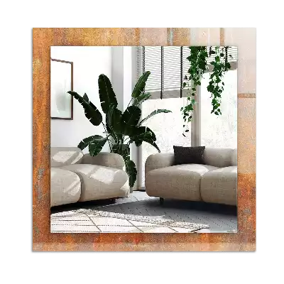 Bedrukte rechthoekige spiegel Roest metalen oppervlak