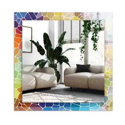 Rechthoekige spiegel met decoratie Kleurrijk abstract mozaïek