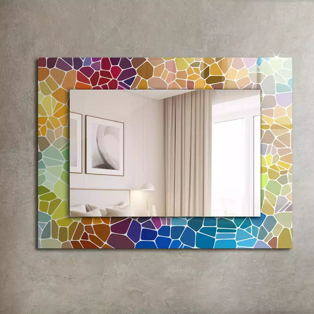 Rechthoekige spiegel met decoratie Kleurrijk abstract mozaïek