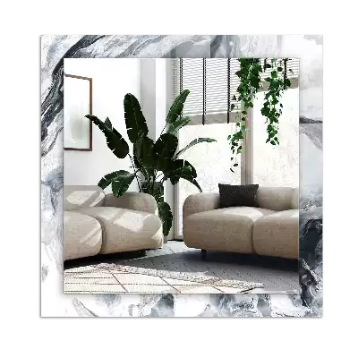 Rechthoekige spiegel lijst met print Abstracte schildercompositie