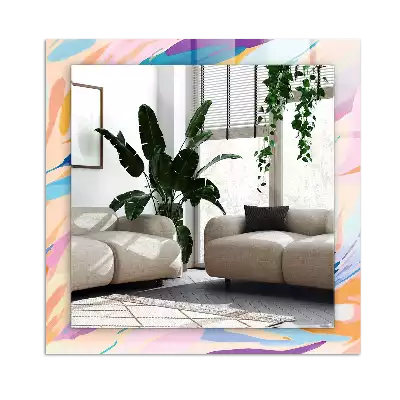 Bedrukte rechthoekige spiegel Abstracte kleurrijke penseelstreken