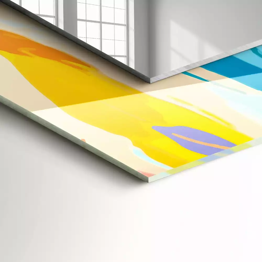 Bedrukte rechthoekige spiegel Abstracte kleurrijke penseelstreken