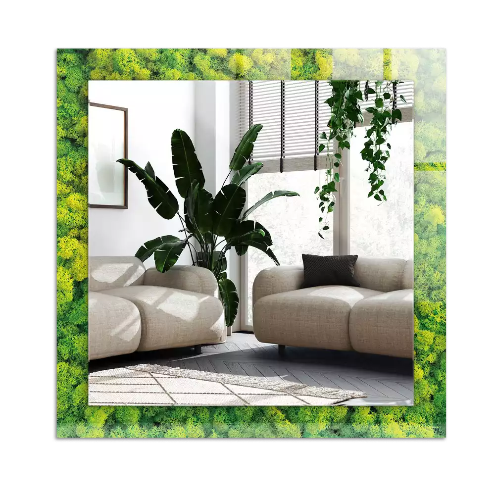 Rechthoekige spiegel met decoratie Groen mos