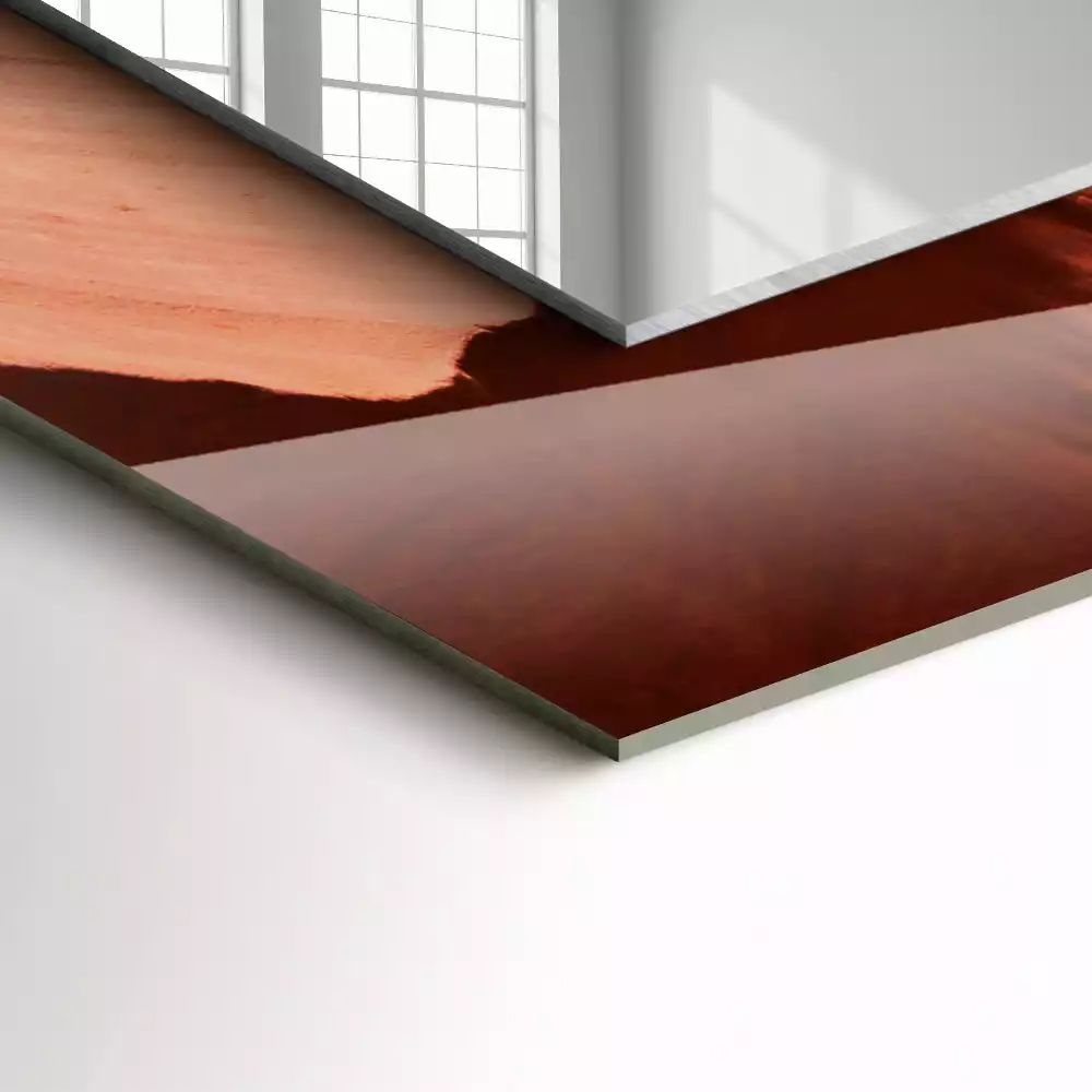 Rechthoekige spiegel lijst met print Woestijn Canyon Rotsen