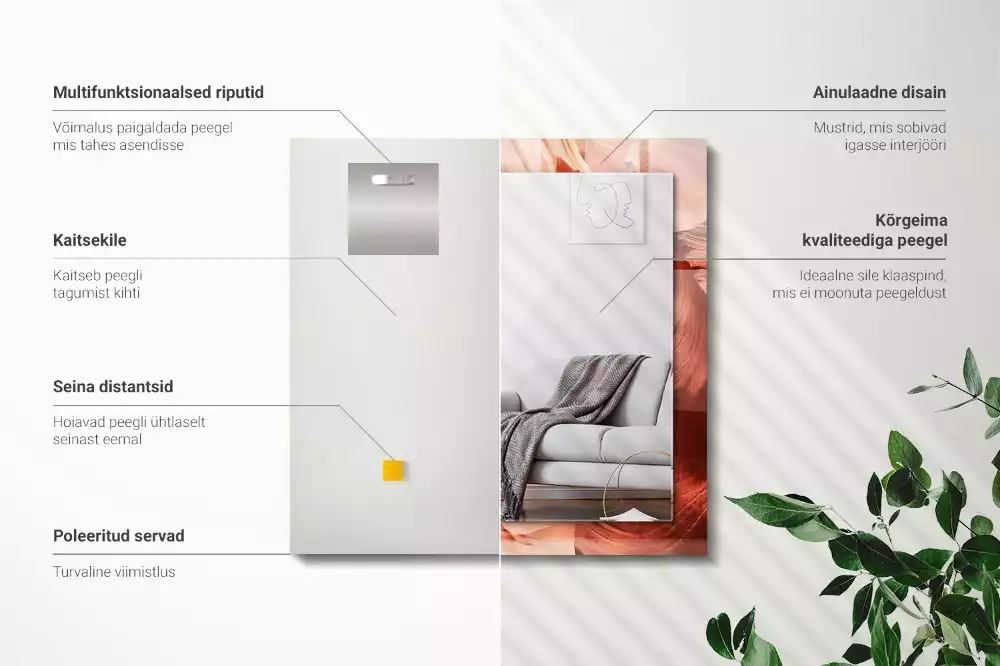 Rechthoekige spiegel lijst met print Woestijn Canyon Rotsen