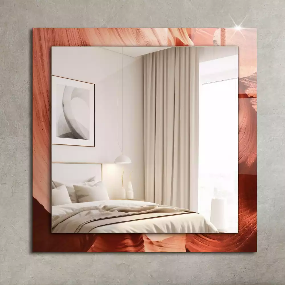 Rechthoekige spiegel lijst met print Woestijn Canyon Rotsen