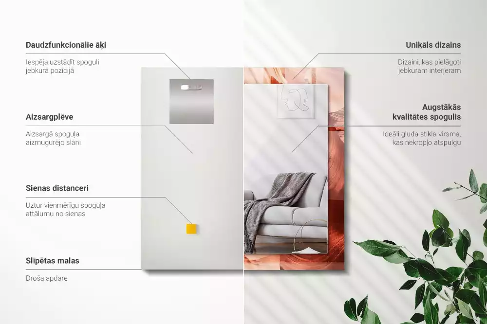 Rechthoekige spiegel lijst met print Woestijn Canyon Rotsen