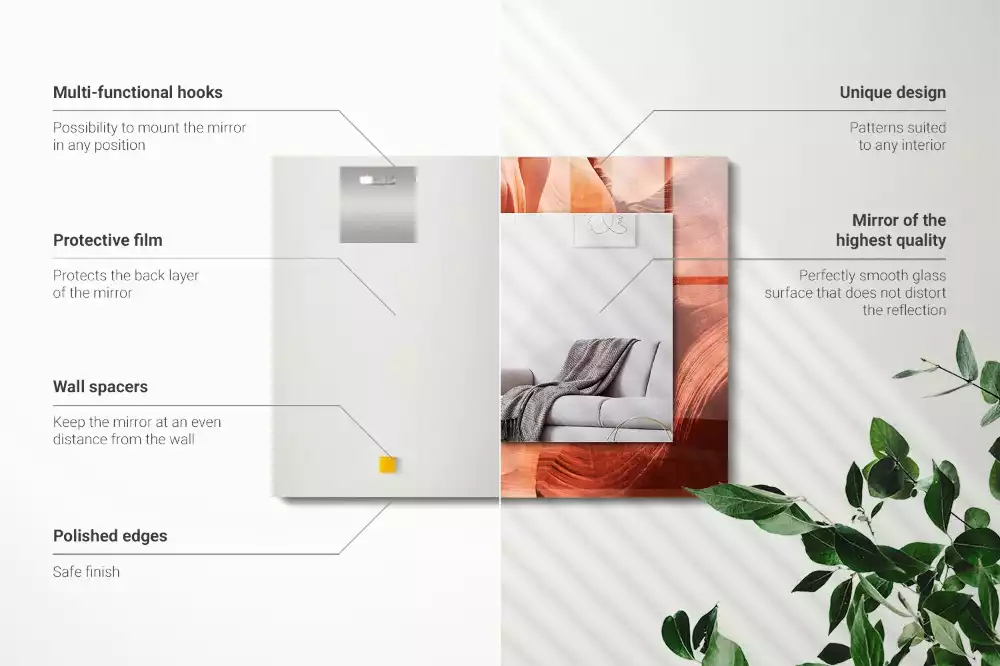 Rechthoekige spiegel lijst met print Woestijn Canyon Rotsen