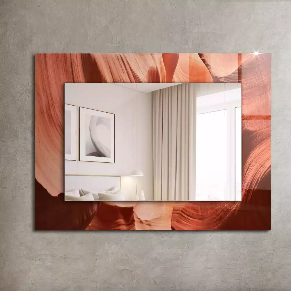 Rechthoekige spiegel lijst met print Woestijn Canyon Rotsen