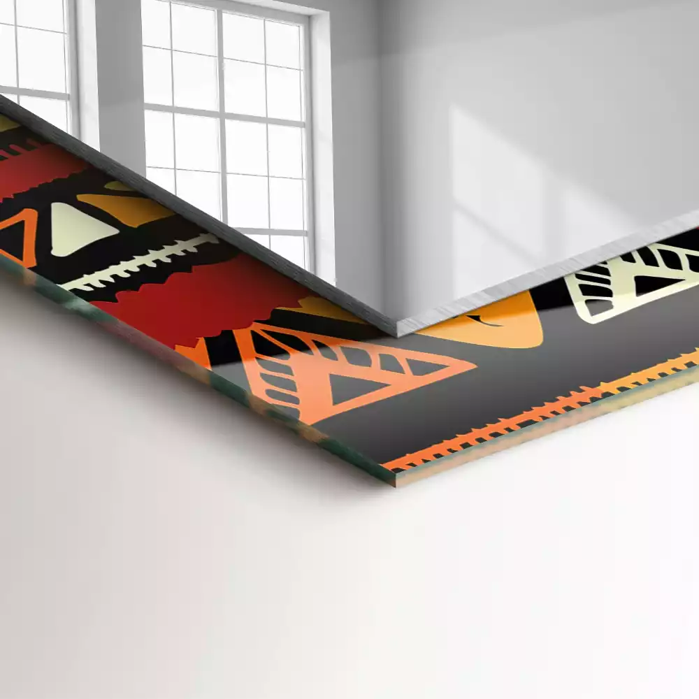 Rechthoekige spiegel met decoratie Kleurrijk etnisch patroon