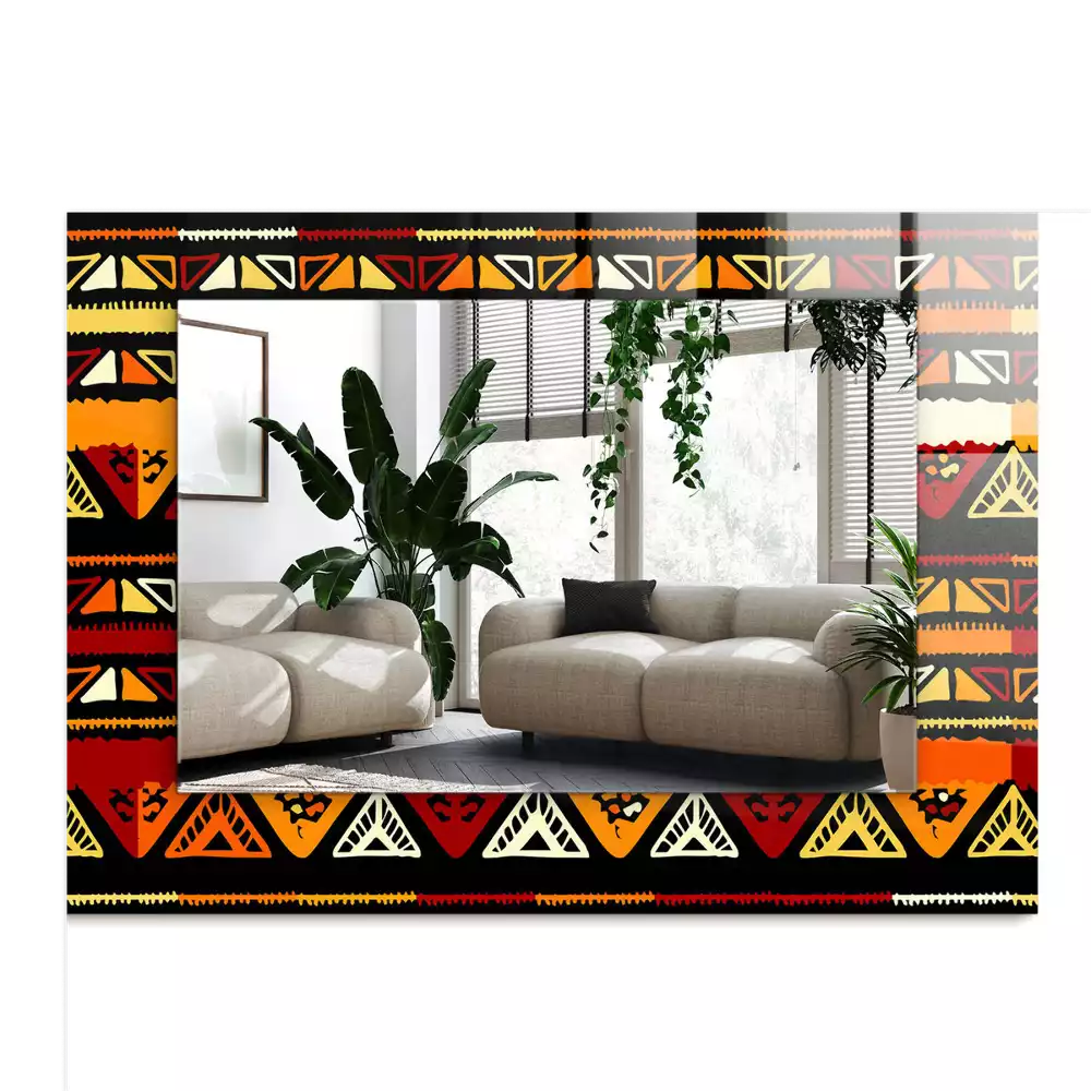 Rechthoekige spiegel met decoratie Kleurrijk etnisch patroon