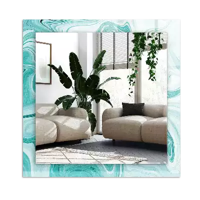 Rechthoekige spiegel lijst met print Abstract marmerpatroon