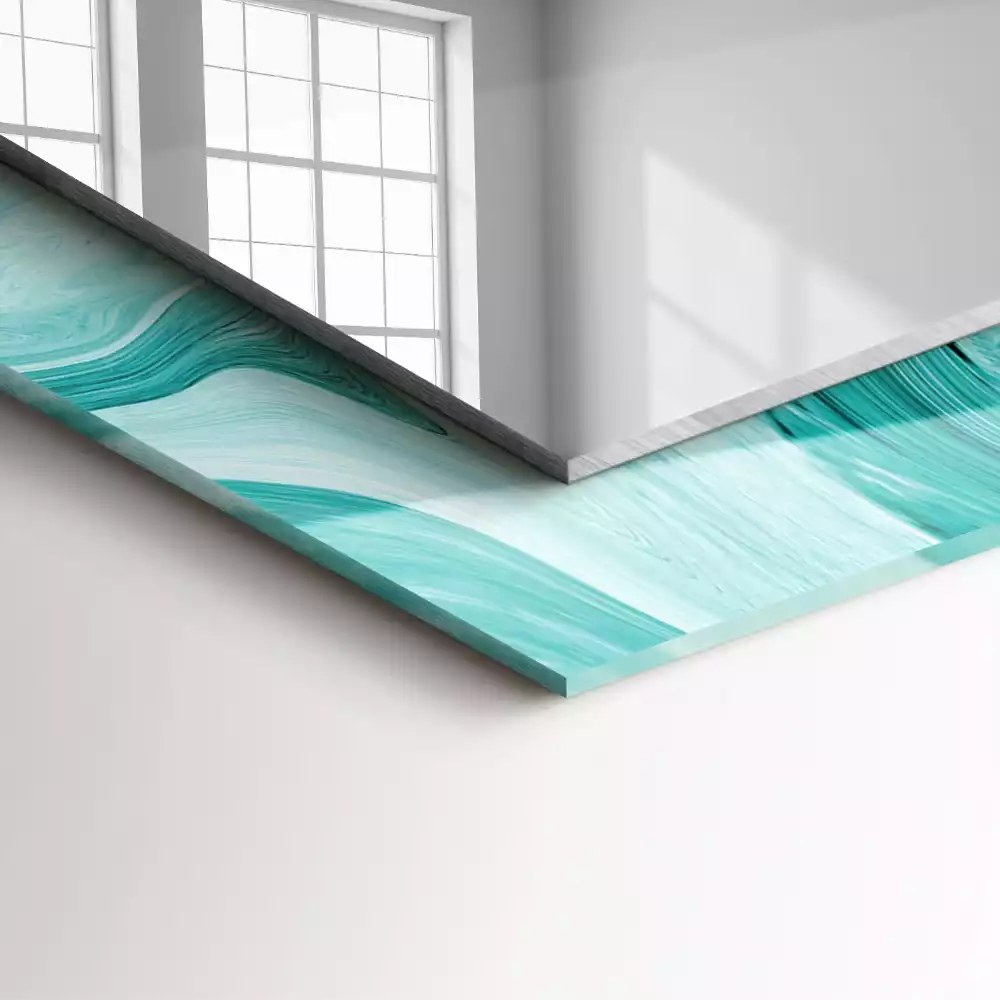 Rechthoekige spiegel lijst met print Abstract marmerpatroon