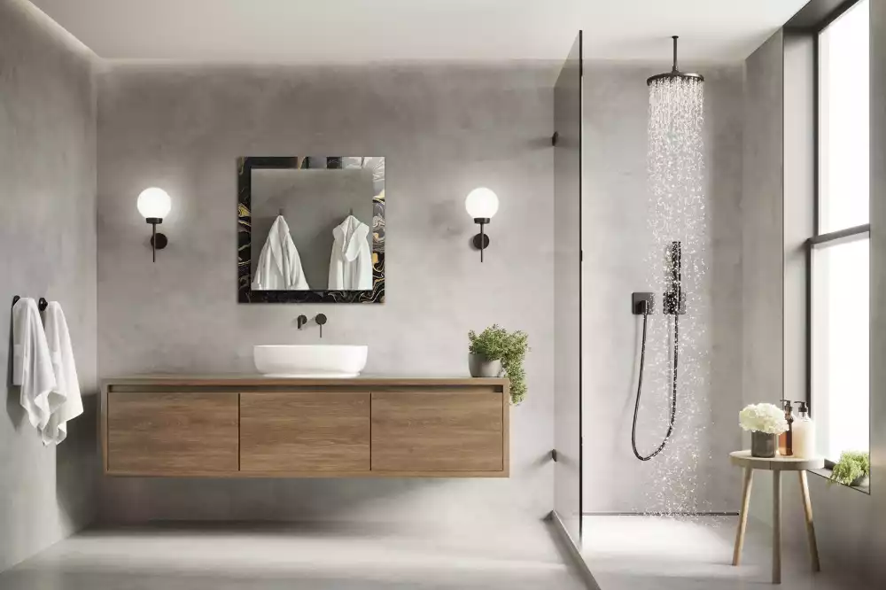 Rechthoekige spiegel met decoratie Abstract marmerpatroon