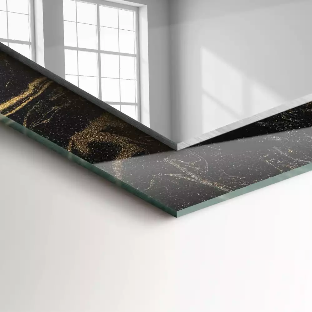 Rechthoekige spiegel met decoratie Abstract marmerpatroon