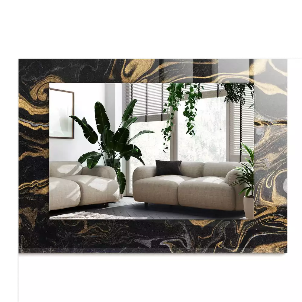 Rechthoekige spiegel met decoratie Abstract marmerpatroon