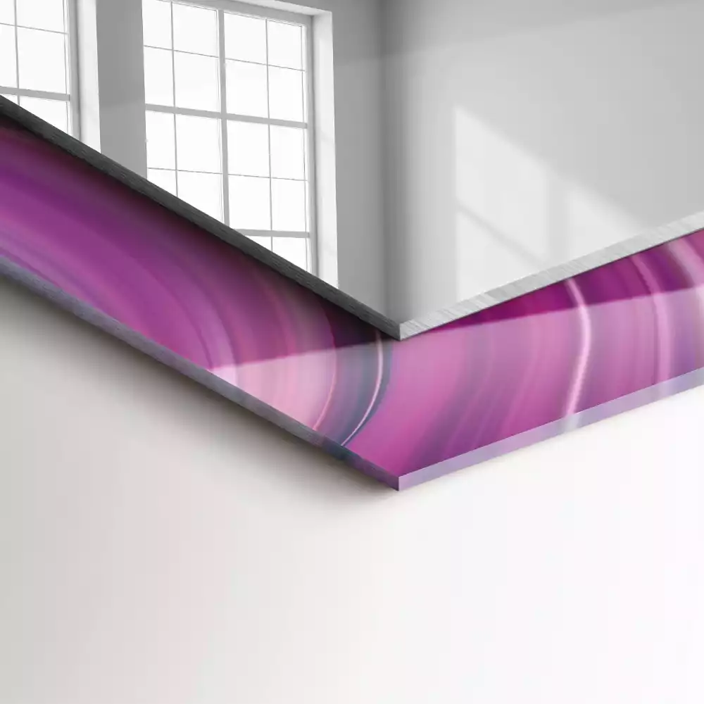 Bedrukte rechthoekige spiegel Abstracte kleurrijke golven