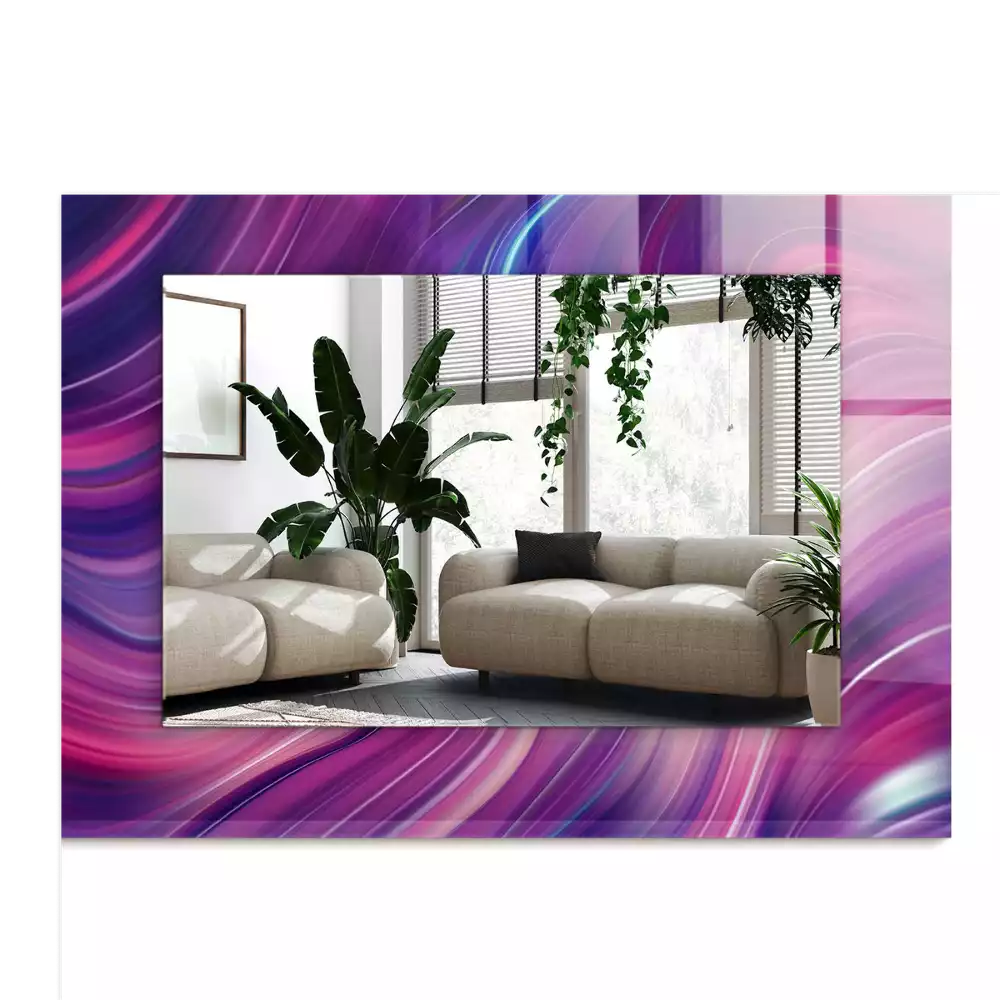 Bedrukte rechthoekige spiegel Abstracte kleurrijke golven