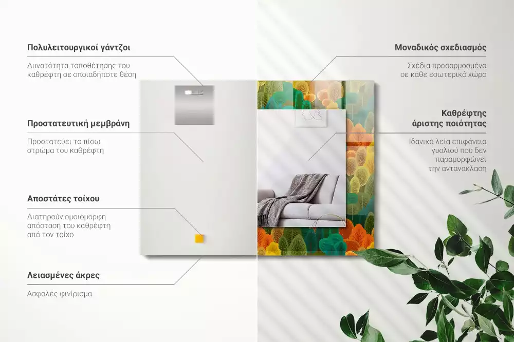 Rechthoekige spiegel met decoratie Herfstbomen