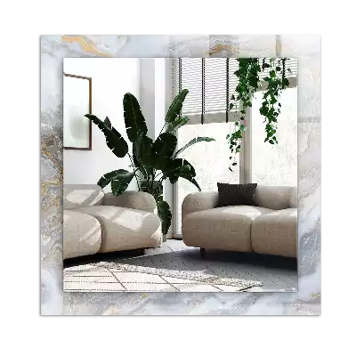 Rechthoekige spiegel lijst met print Marmerpatroon textuur