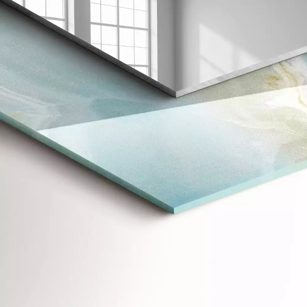 Rechthoekige spiegel lijst met print Blauw Onyx Marmer