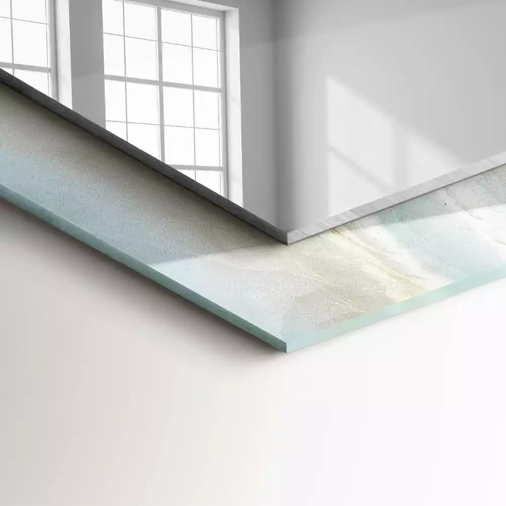 Rechthoekige spiegel lijst met print Blauw Onyx Marmer