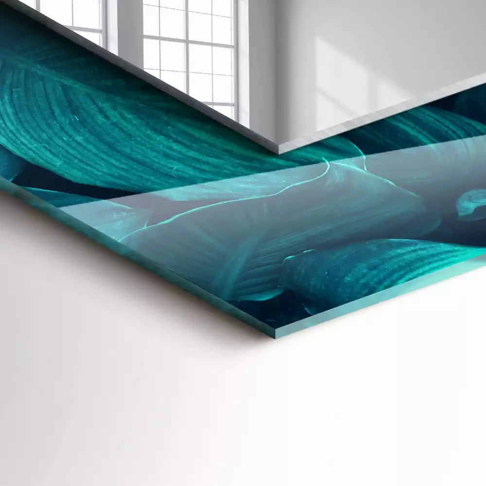 Bedrukte rechthoekige spiegel Groene bladeren